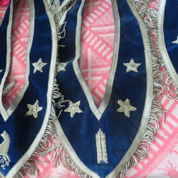 Antique Masonic Collar MFG By C.E. Ward Co. New London Ohio lot of 11 30s 40s - Picture 2 of 11